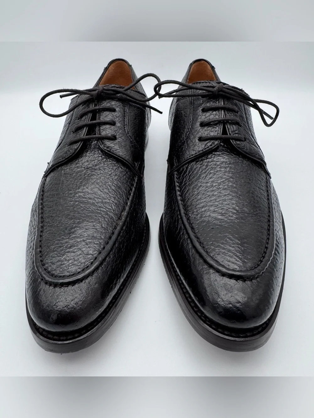 Mezlan Ponza Chocolate Brown Deerskin Leather Oxford Shoes Men 9 M Made In Spain